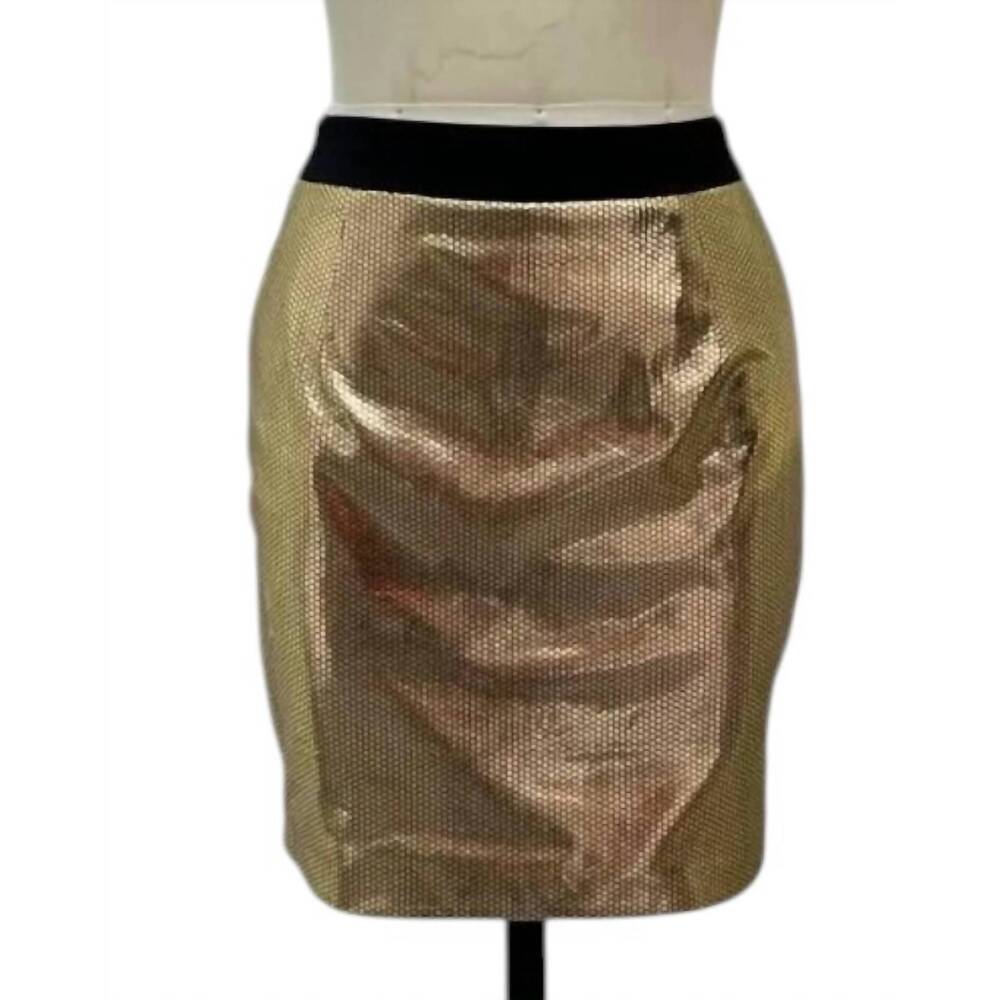 NEW ROSSARIO GEORGE women's honey mini skirt in gold and black
